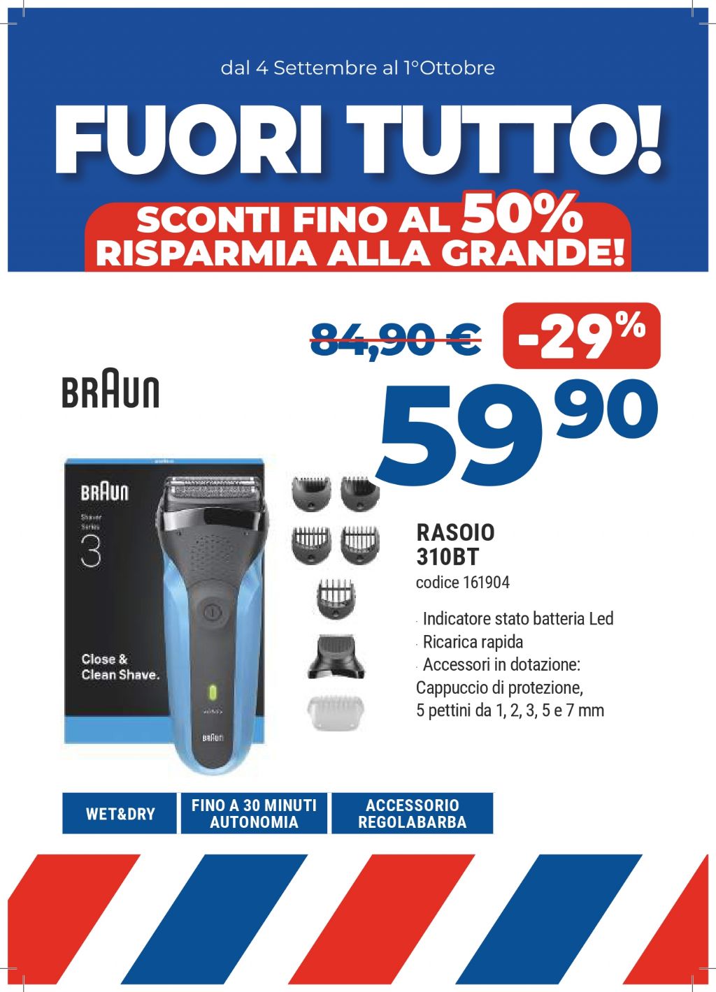 BRAUN RASOIO 310BT